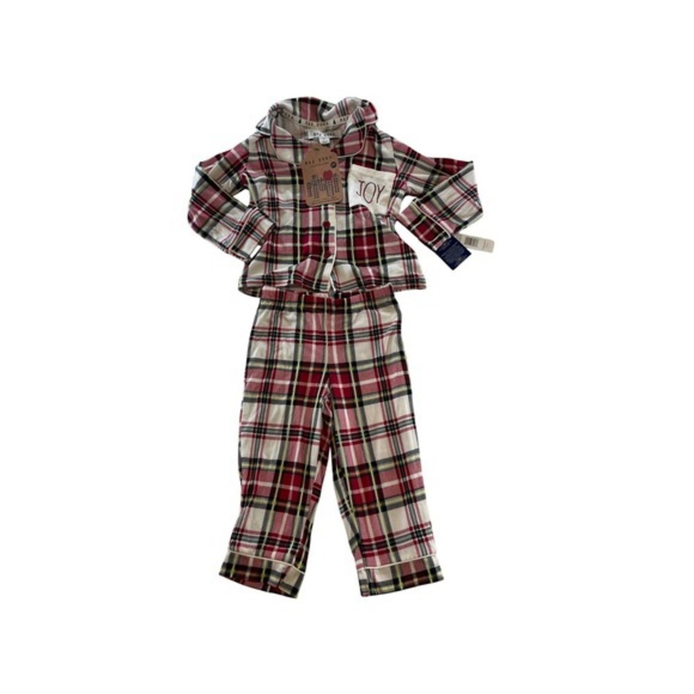 Rae Dunn Kids 2T "JOY" Plaid Family Pajamas Set‎ Holiday Sleepwear NWT